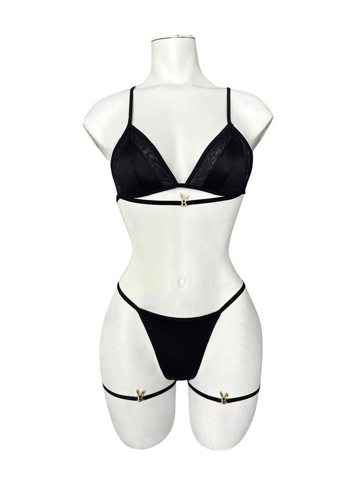 BUNNIES ROOM - Wholesale Lingerie Set - Women's - LINGERIE SET IN BLACK