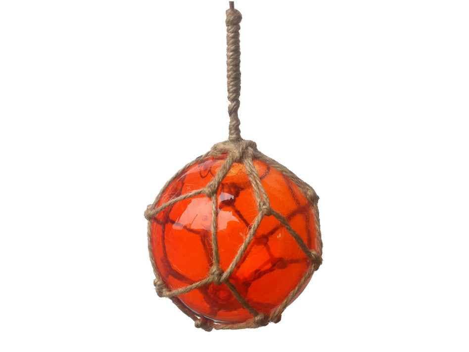Wholesale Yellow Japanese Glass Ball Fishing Float With Brown
