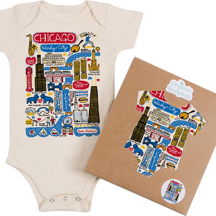 Chicago Boutique Map Art Infant & Toddler for wholesale by Morado Designs
