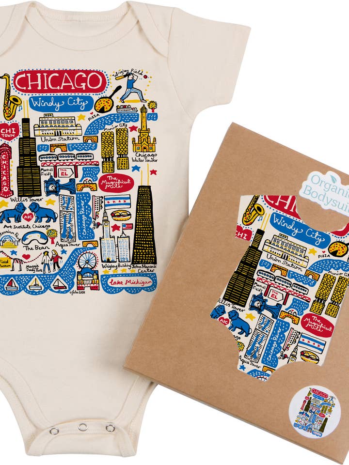 Chicago Boutique Map Art Infant & Toddler for wholesale by Morado Designs