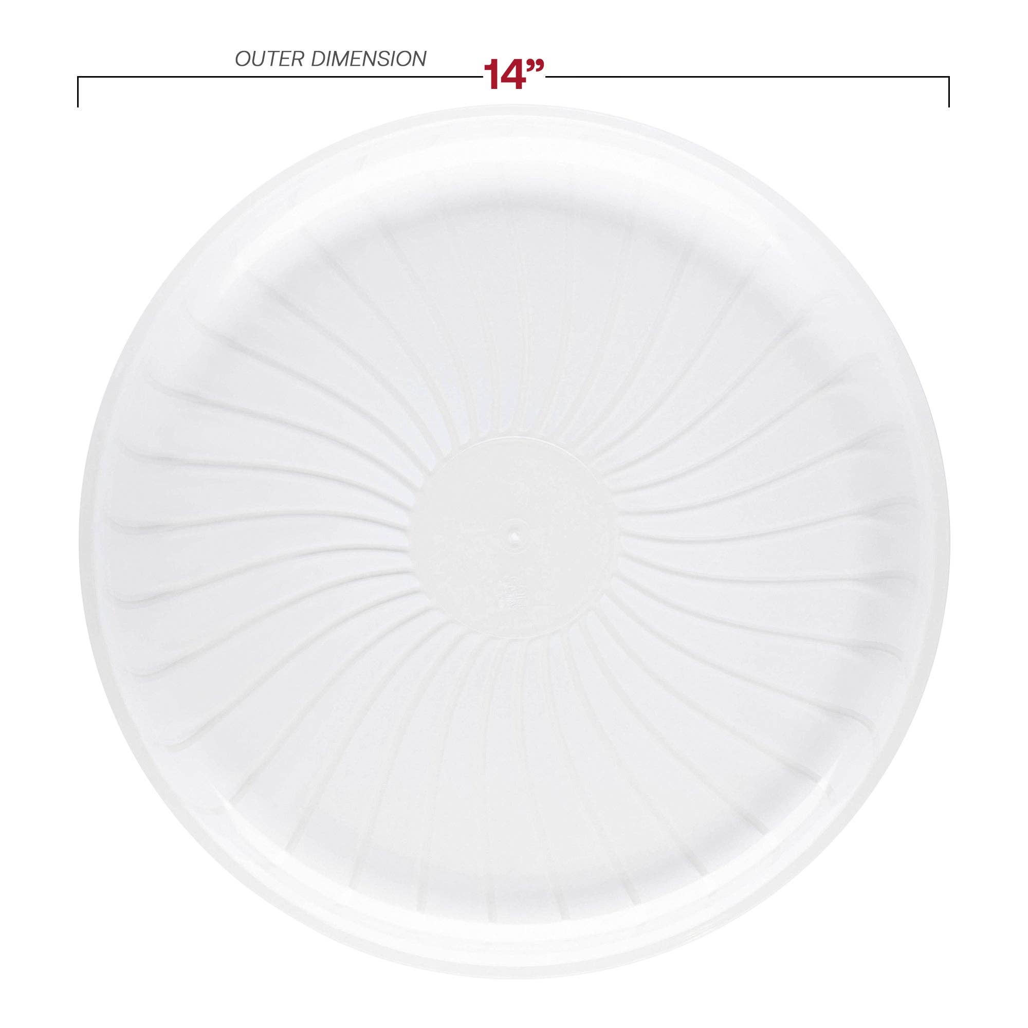 Smarty had a Party - Wholesale Serving Tray - 14" Clear Pavilion Round Disposable Plastic Trays - 24 pcs3