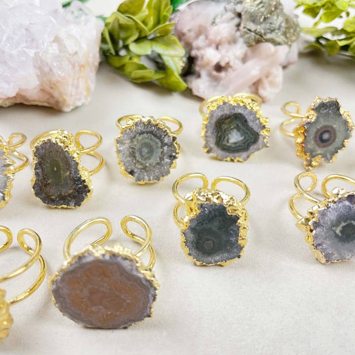 Ewelina Pas Jewelry - Wholesale Cocktail/Statement Ring - Gold Amethyst Stalactite Statement Ring3