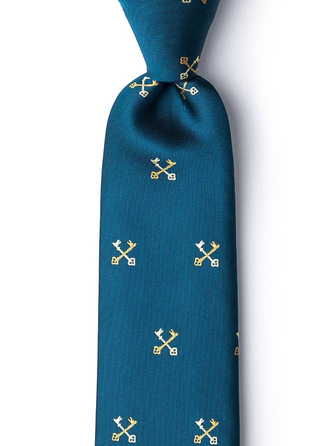 Korsade nycklar slips av vilda slipsar - Teal Microfiber för wholesale av Wild Ties