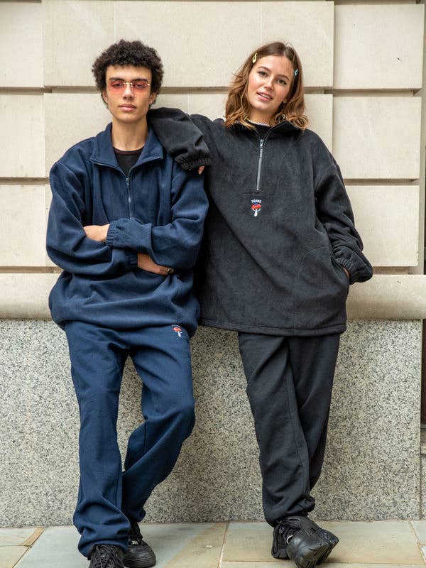 Joggers in Navy with Embroidered Bro Shroom for wholesale by Dream But Do Not Sleep