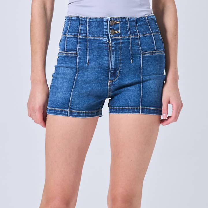 CALÇÕES DE ALTA ALTURA COM DOIS BOTÕES COM COSTURA CENTRAL, SI578-SP7 por atacado de Someday