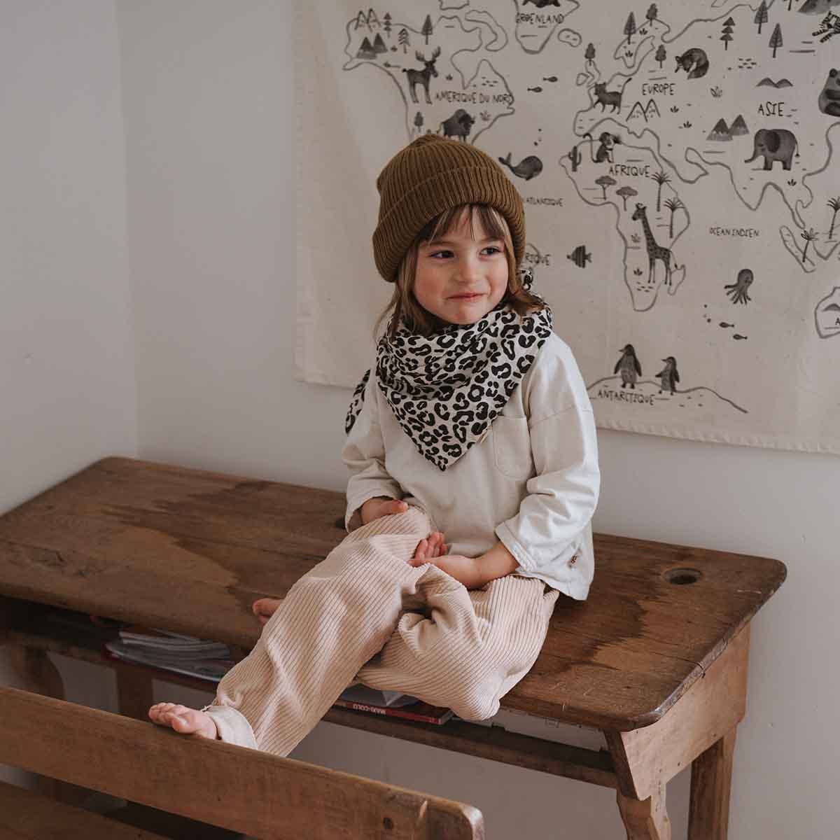 Rose in April - Venta al por mayor Juego de mantitas - Bebé - Manta envolvente Bianca con estampado de leopardo en color greige2