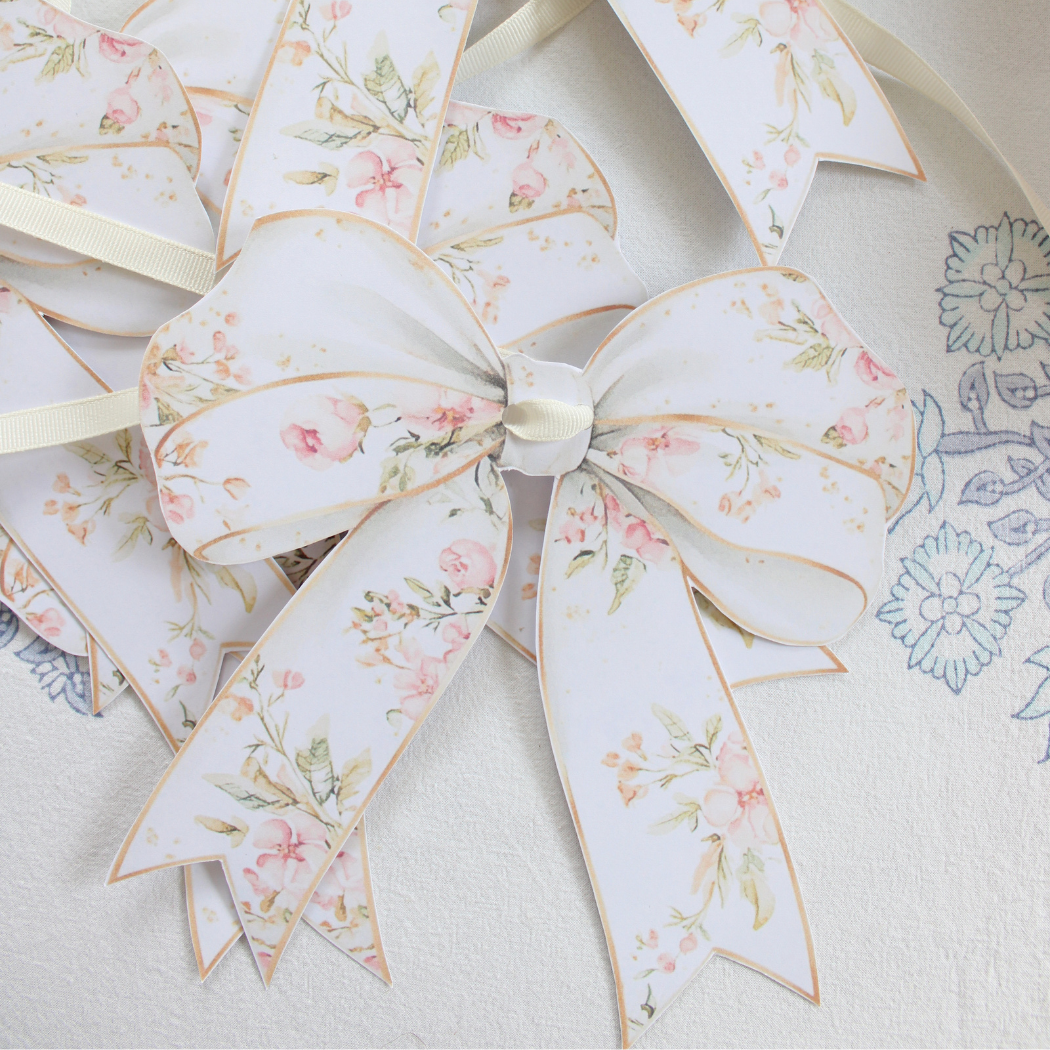 Pretty Homestyle – wholesale Bunting/Krans – Blommig rosett pappersgirlang2