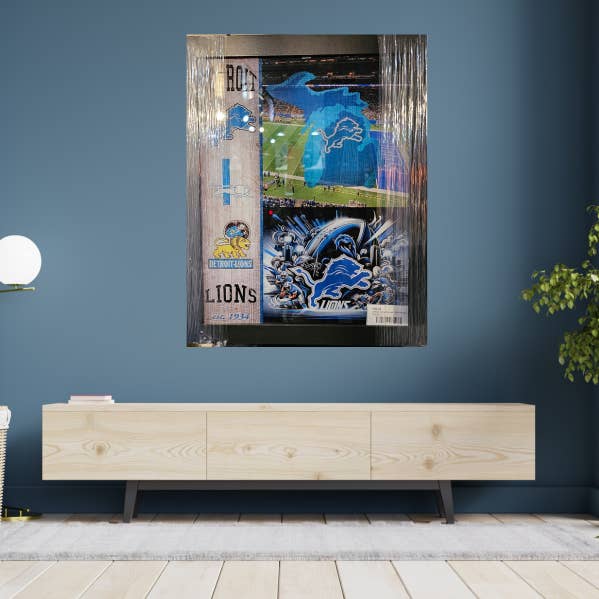 Detroit Lions Framed 11X14 Printed Glass Image for wholesale by Sports Legends and More