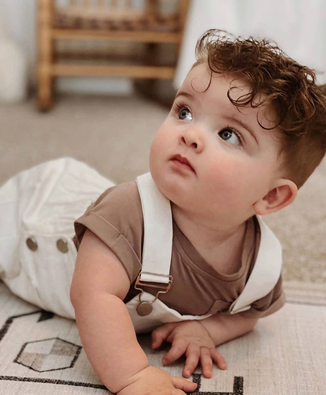 Denin Short Overalls in Marshmallow for wholesale on Faire9