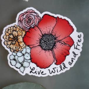 Live Wild et Free Autocollant pour la vente par Roam Wild Designs