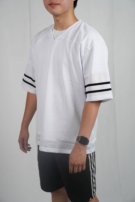 Lime Tree Clothing Inc. - Wholesale T-shirt – men's - Men’s Heavyweight Mesh Football Jersey w/ Stripe XS-2XL6