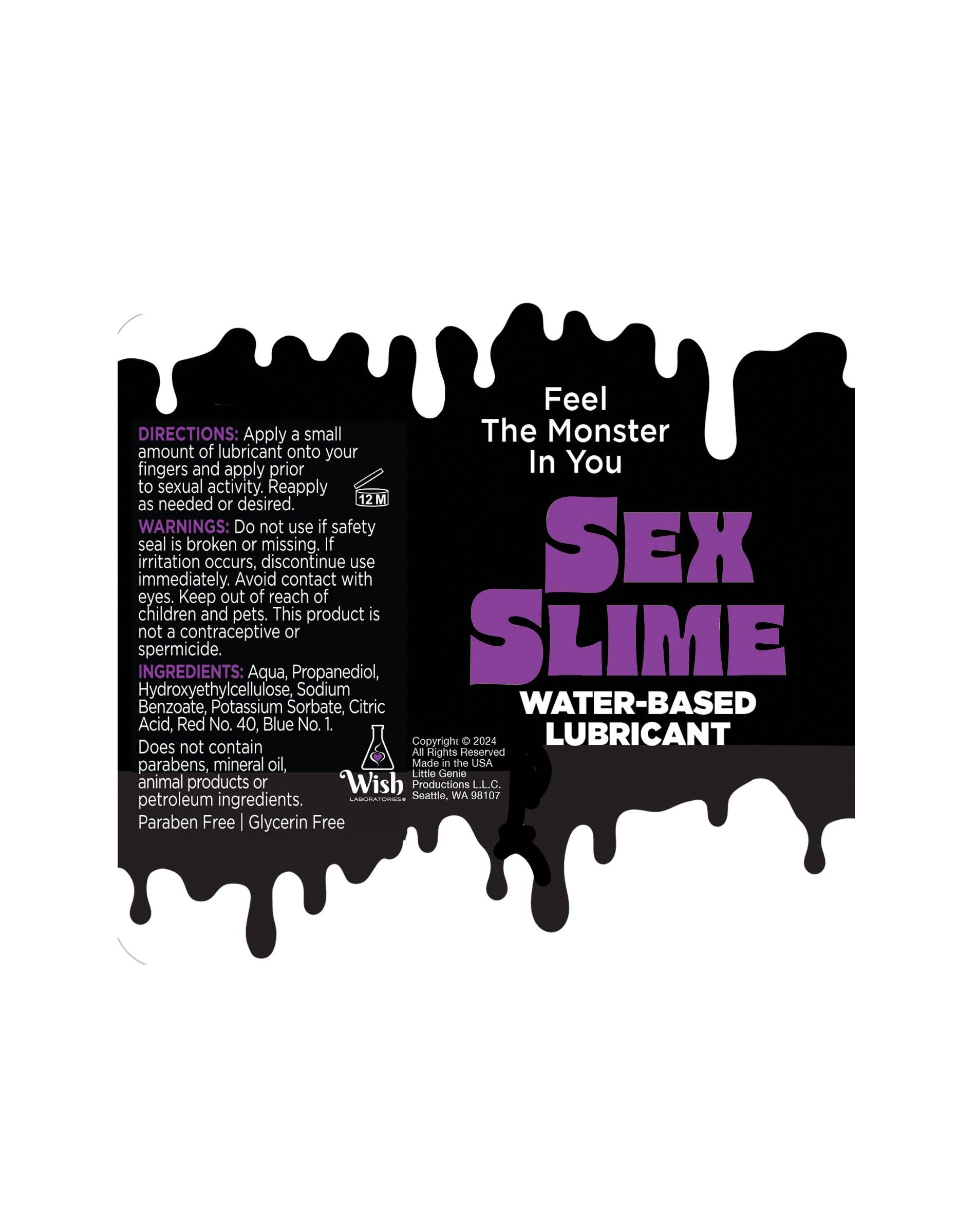 Little Genie Productions - Vendita all'ingrosso Lubrificanti personali - Lubrificante a base d'acqua Sex Slime Creature Lube, Viola 2oz2