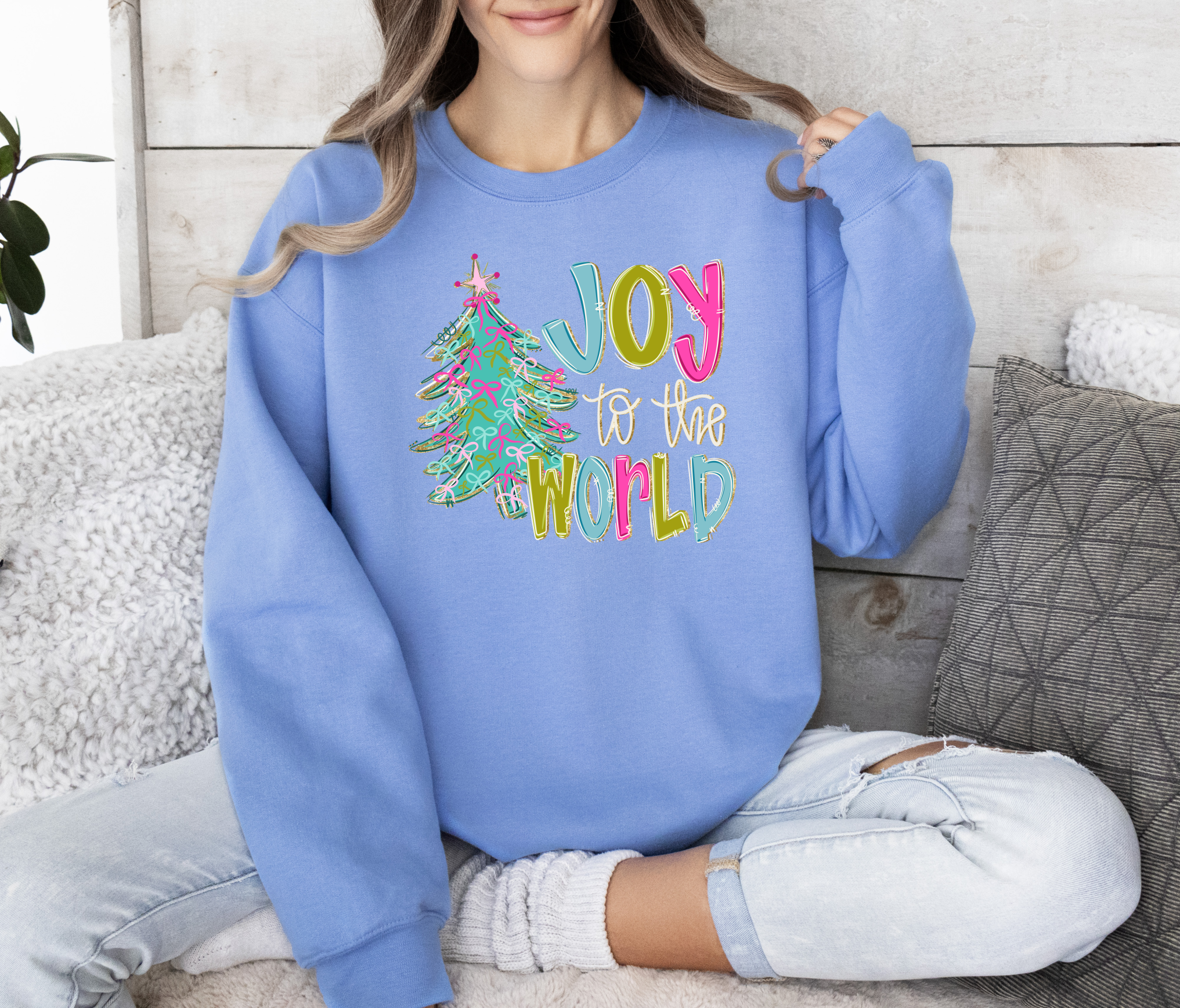 Simply You Customs - Vente Sweat-shirt à imprimés – femme - Joie au Monde - Sweatshirt Arbre à Nœud1