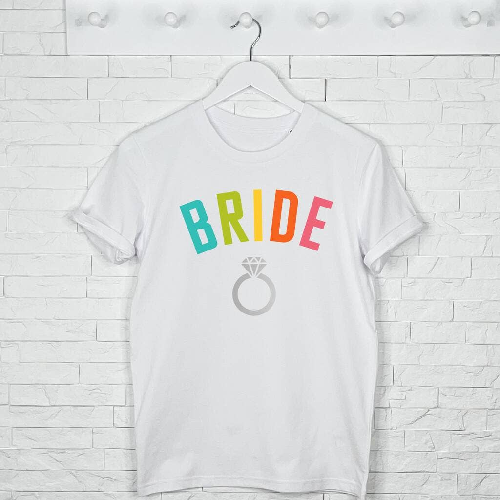 Lovetree Design - Wholesale Screen printed t-shirt – Women′s - Bride Rainbow Arch And Silver T Shirt0