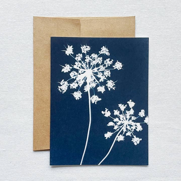 Atwater Designs - Vente Carte de vœux classique - Carte vierge Under the Sun n° 8 | Cyanotype botanique0