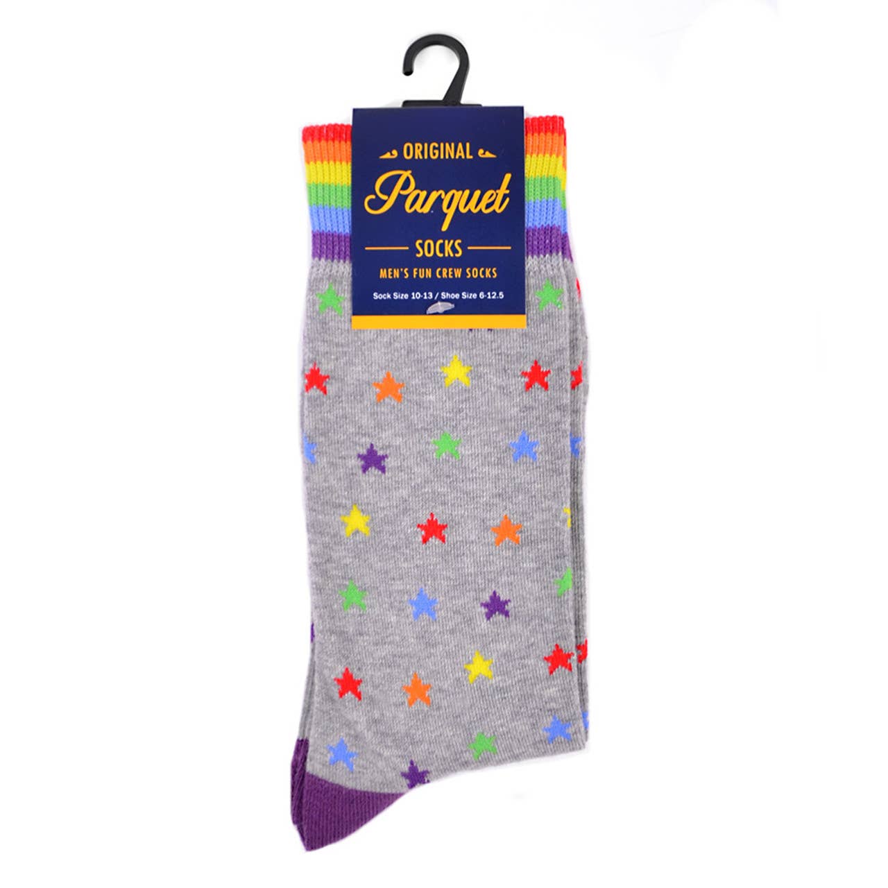 Selini New York - Wholesale Socks - Men's - Men's Rainbow Stars Novelty Socks - NVS195804