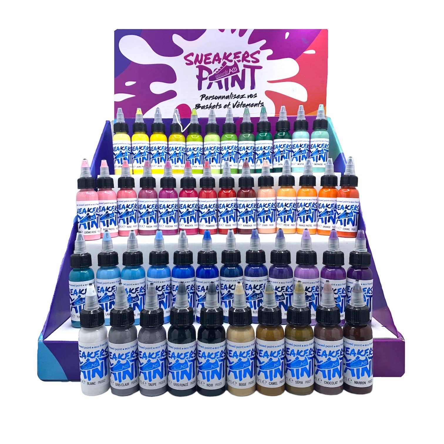 Pack 50 Leather and Textile Paints - 30ml for wholesale by SneakArts