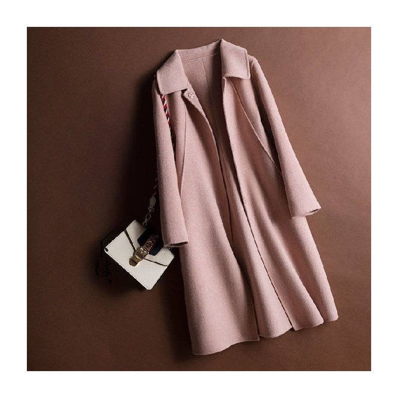 FurDecoration - Wholesale Coat - Women's - Solid Color Casual Style Long Woolen Coat1