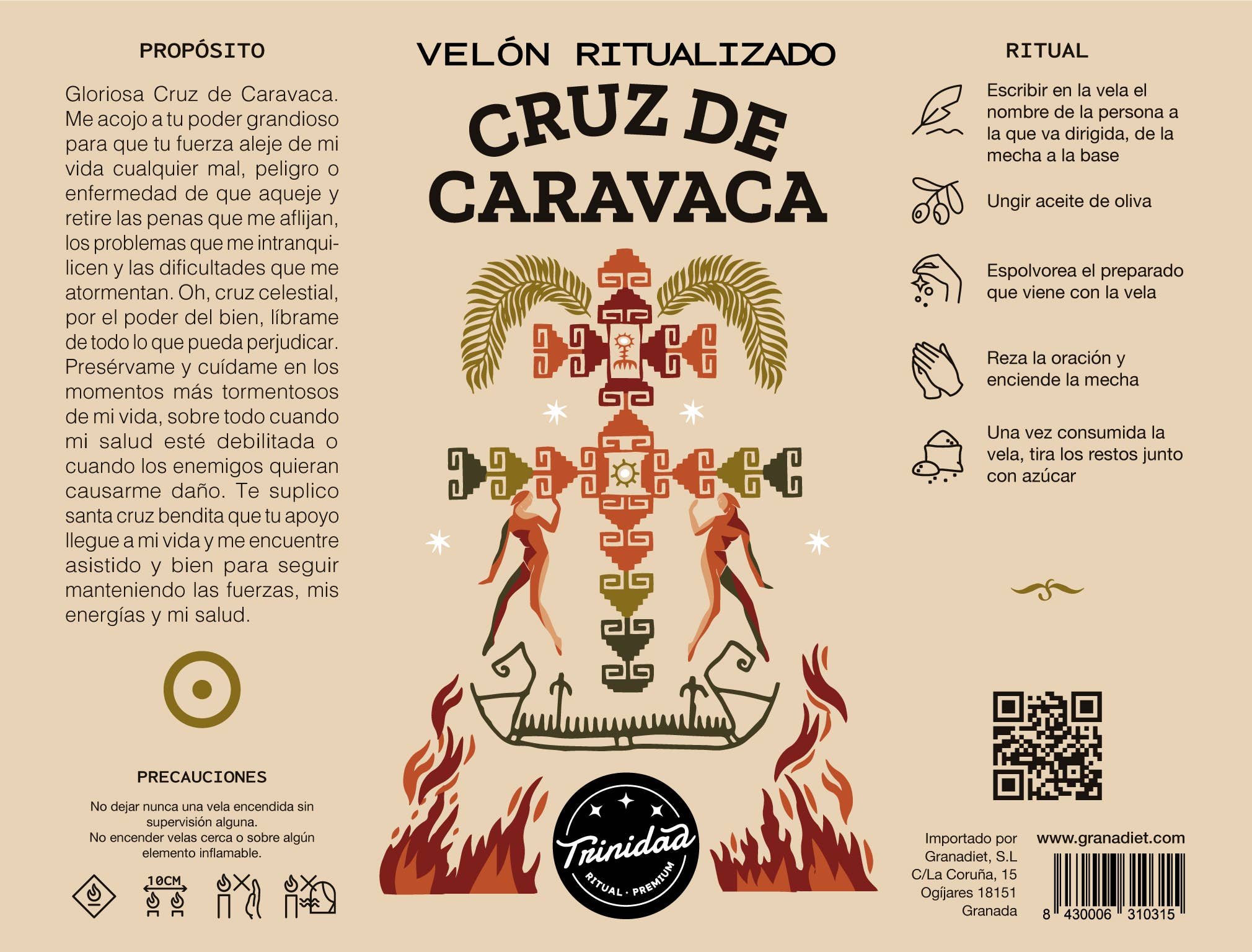 trinidad - Wholesale Votive Candle - Cruz Caravaca Ritualized Candle1