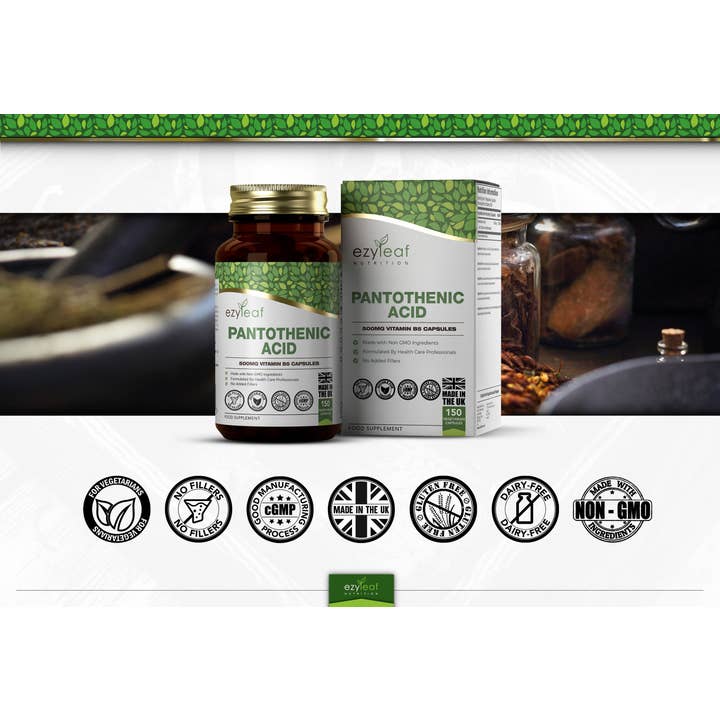 Focus Supplements - Wholesale Oral Supplement/Vitamin - Pantothenic Acid 500mg 150 Capsules6