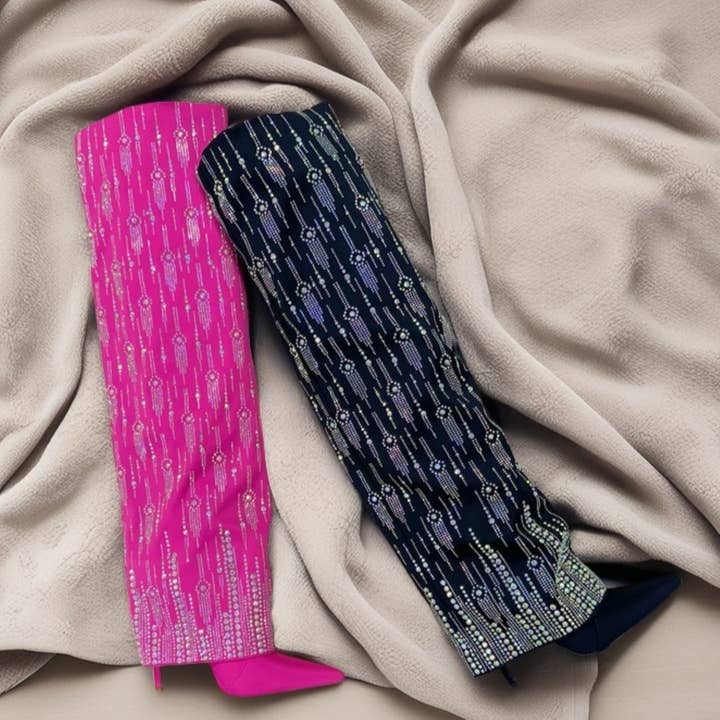 Pazzle - Wholesale Booties - Women's - CHALLENGE-101 Women's Rhinestone Heel Boot 3