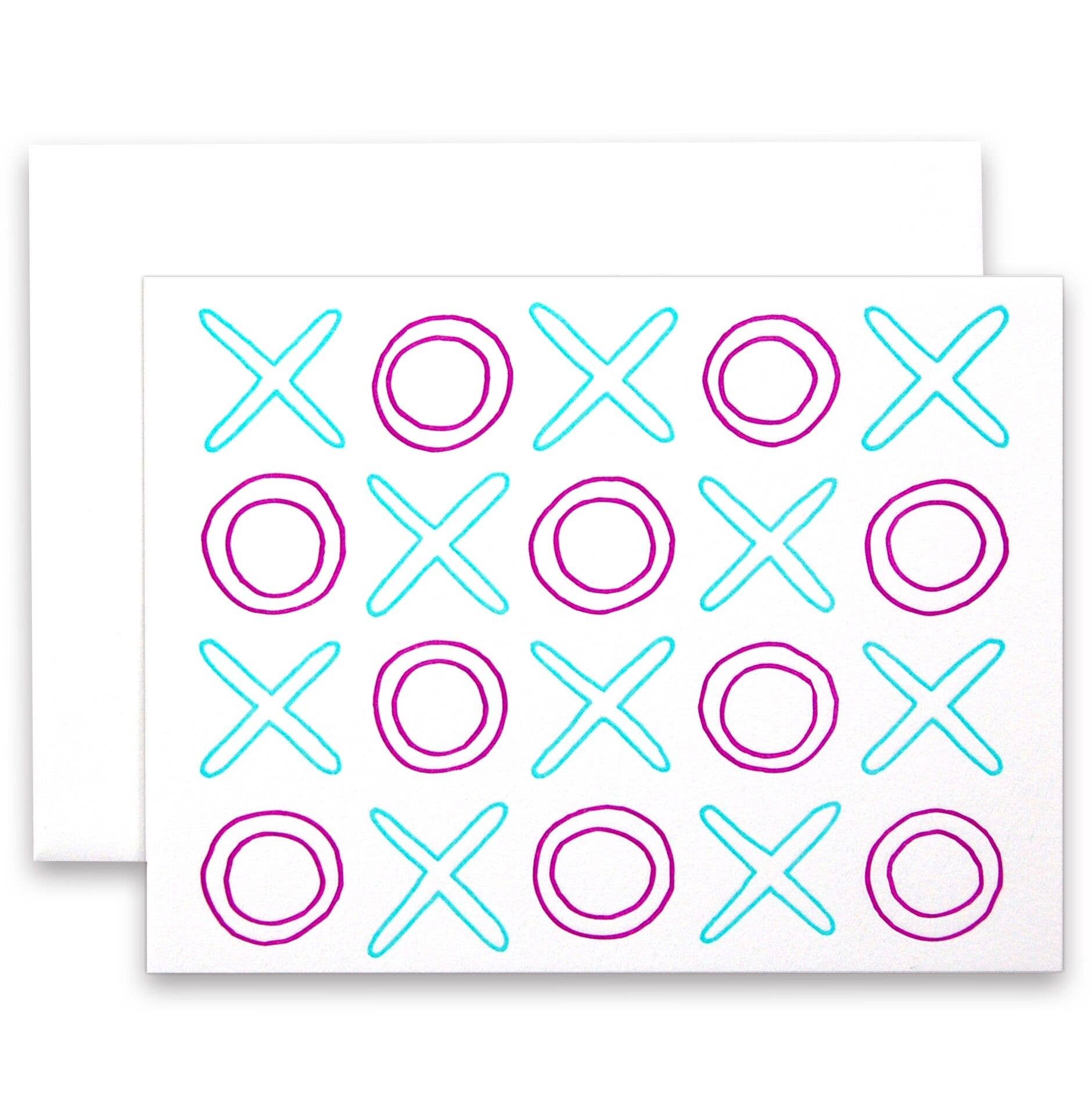 Cat Snapp Studio - Wholesale Everyday Greeting Card - XOXO Tic Tac Toe LetterpressGreeting Card0