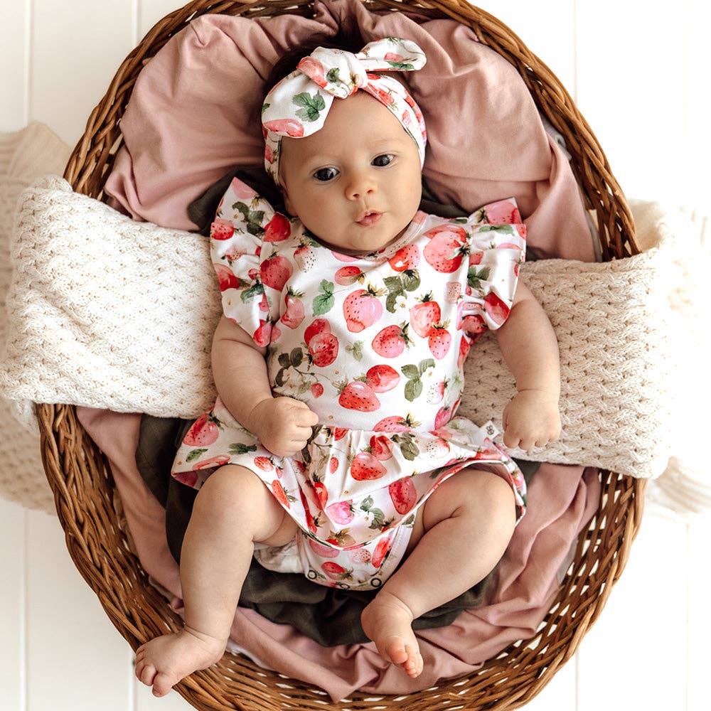 Snuggle Hunny - Wholesale Dress – Baby - Strawberry Short Sleeve Organic Dress2