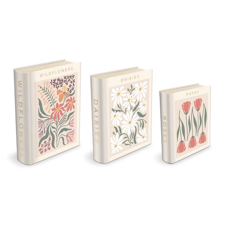 Maison Royal Garden - Wholesale Decorative Box - Set of 3 nesting book boxes LG - Flower Market