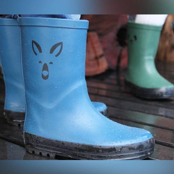 Deep Blue Kangaroo Gumboots for wholesale by Barn Baby Kids