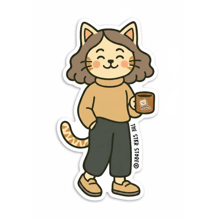 Morgen Miau-m Korokoro Poko Kaffee Strukturierte Aufkleber für den Großhandel von the stkr store