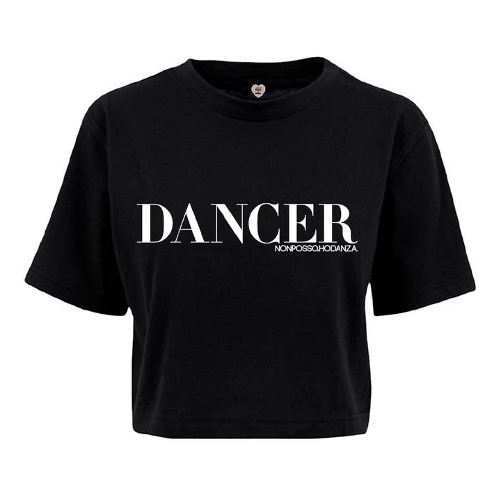 T-shirt court noir Dancer pour la vente par Non Posso, Ho Danza.