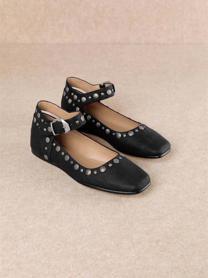 MYSTIC VINTAGE STUDDED SEMIS SQUARE TOE BALLET FLATS for wholesale by CCOCCI