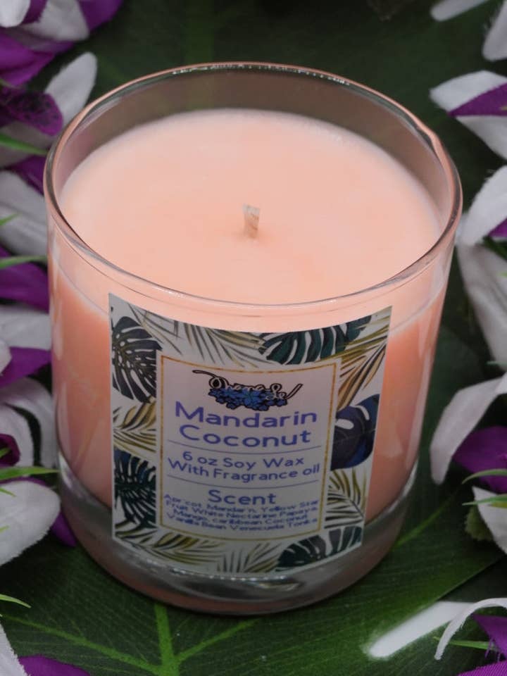 Bocal en verre à mèche de coton à la cire de soja Mandarin pour la vente par Ohanale