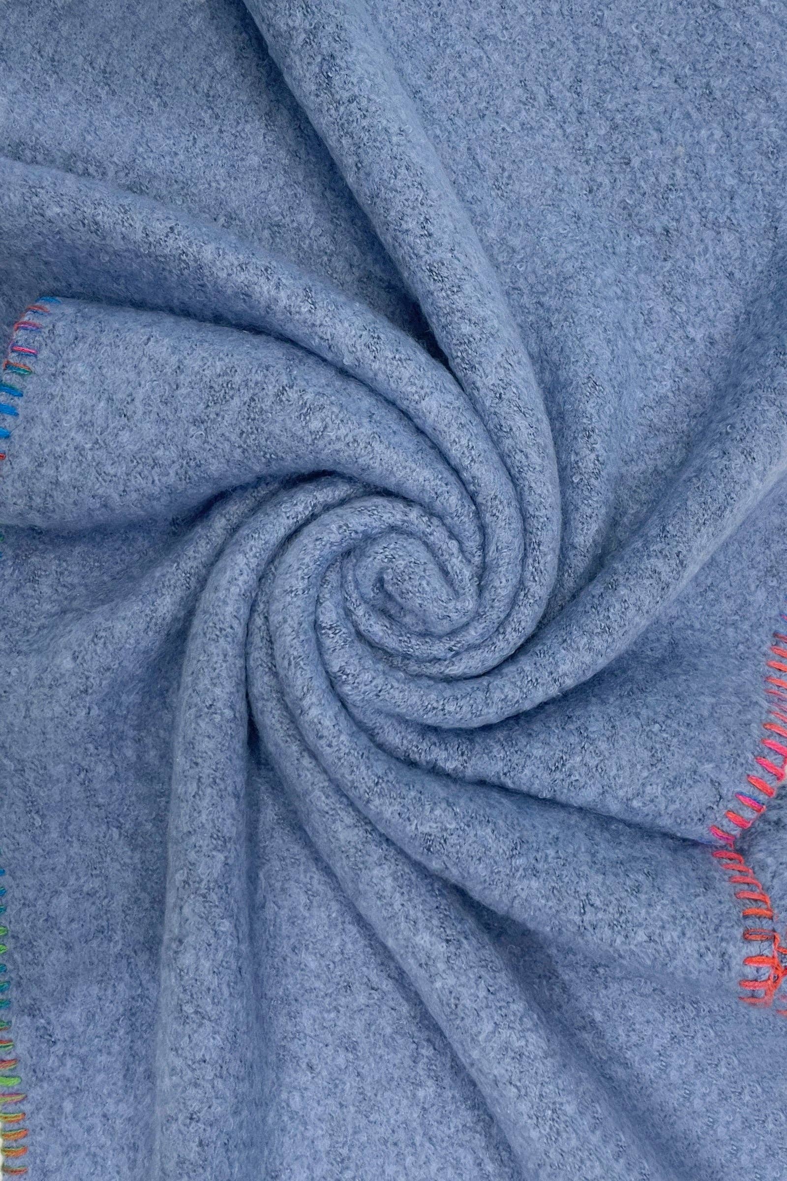 Fashion Scarf World - Wholesale Scarf - Women's - Plain Contrast Stitch Wool Diagonal Edge Scarf3