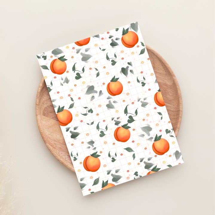 Peach Pattern Art Print - A6, A5, A4, A3 Fruit Wall Art for wholesale by Famjo Boutique