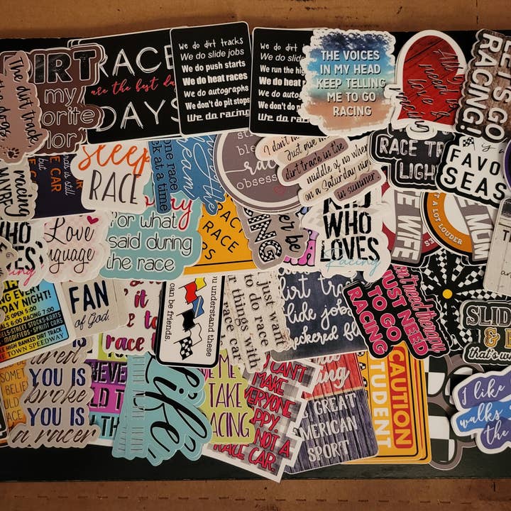 4 Left Turns - Wholesale Sticker - Racing Stickers Starter Set with Display Stand7