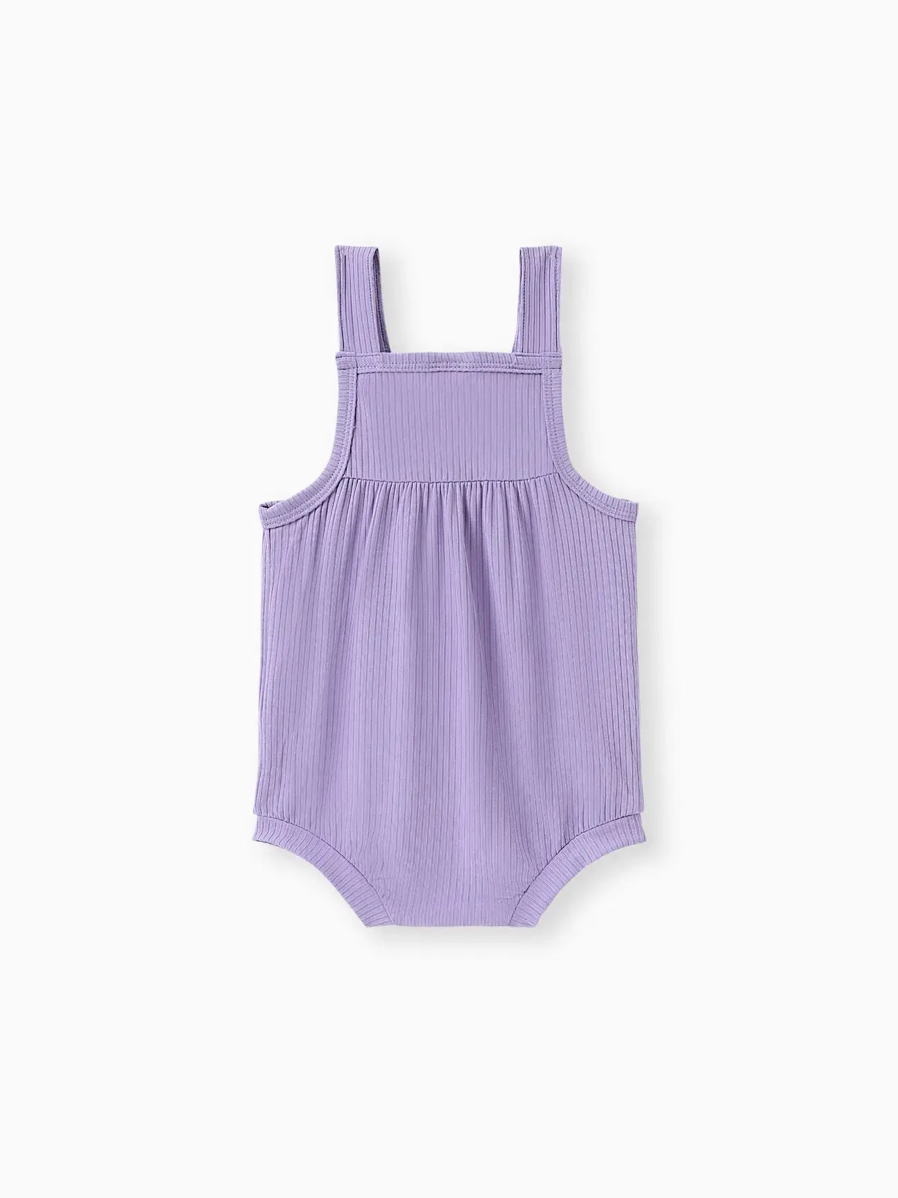 Purple Baby Pretty Candy Color Solid Pocket Decor Strappy Onesie for wholesale on Faire1