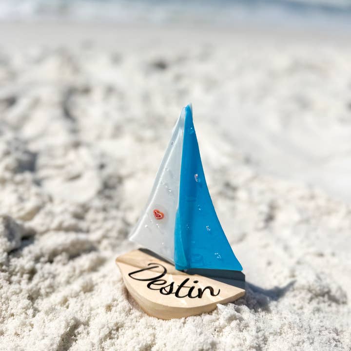 Alexa K - Wholesale Decorative Tabletop Object - Customizable Boat Fused Glass Artwork Gift Souvenir2