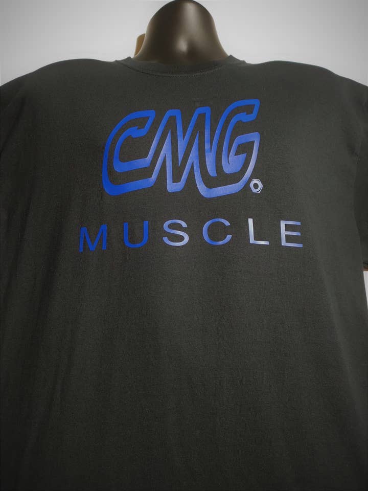 Custom Muscle Garage CMG - Wholesale Screen Printed T-Shirt - Men's - CMG Blue Muscle Men's T-shirt