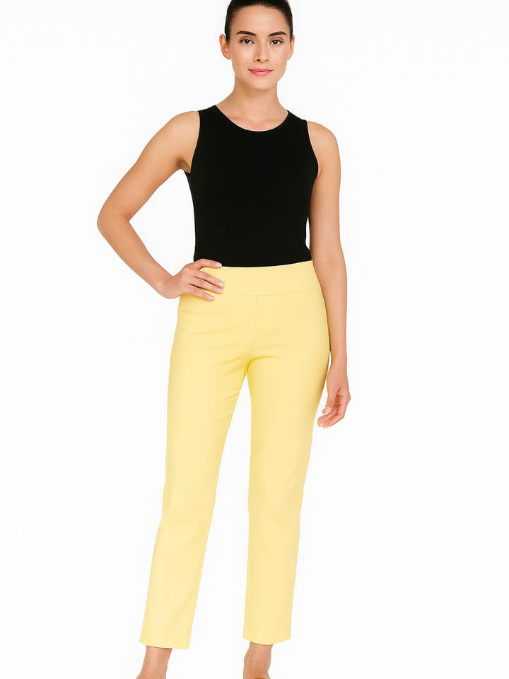 Krazy Larry P507 Pull on Pant - Yellow for wholesale by KRAZY LARRY