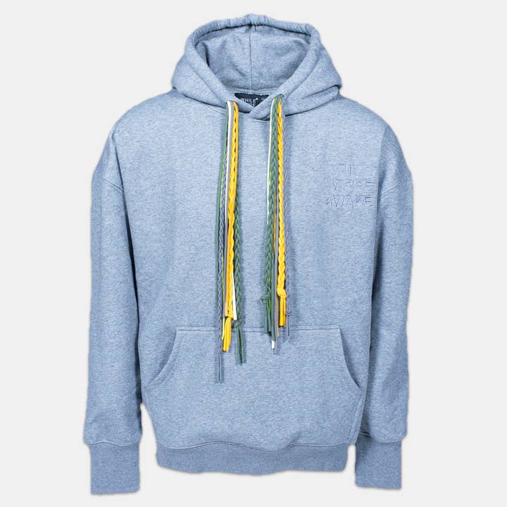 Dark Multi String Hoodie- Grey for wholesale by WHILE WE'RE aWAKE