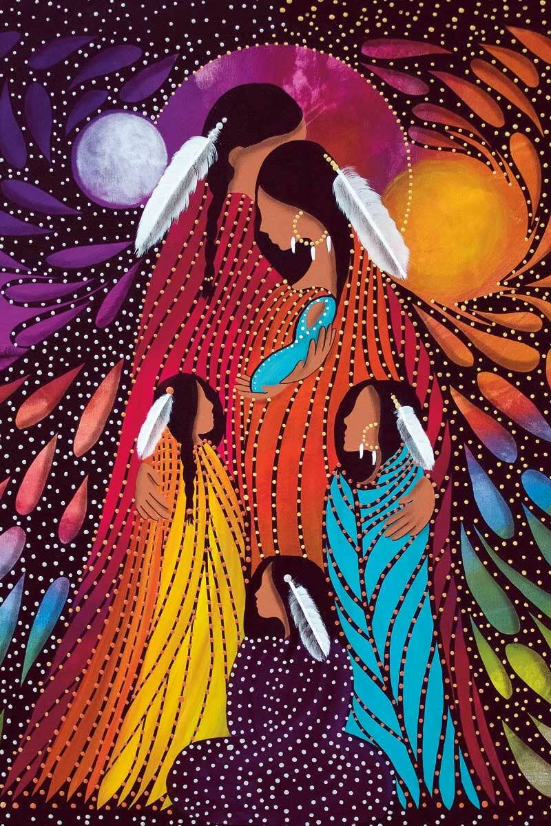 Indigenous Puzzles and Art - Wholesale Art Print - Family by Artist Betty Albert Art Print0
