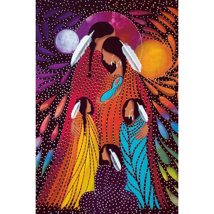 Indigenous Puzzles and Art - Wholesale Art Print - Family by Artist Betty Albert Art Print