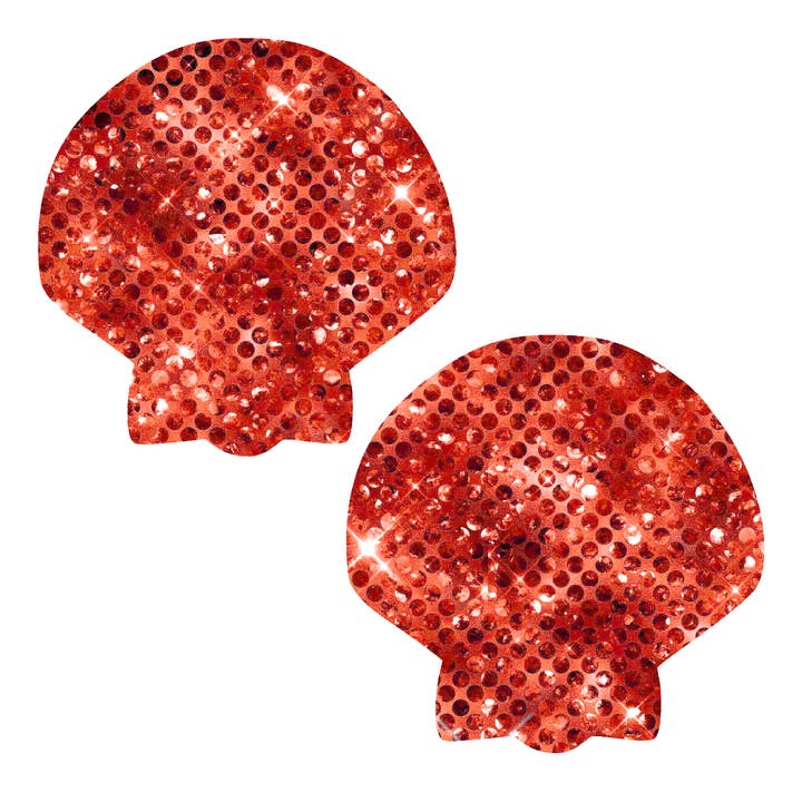 Sequin Shell Nipple Cover Pasties for wholesale by Niptees