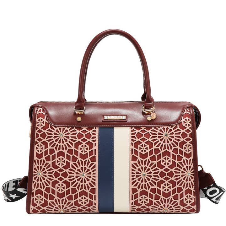 BOLSO BOSTON MED GEOMETRISK LASERSKÆRING (VIN) for engroshandel hos Nicole Lee