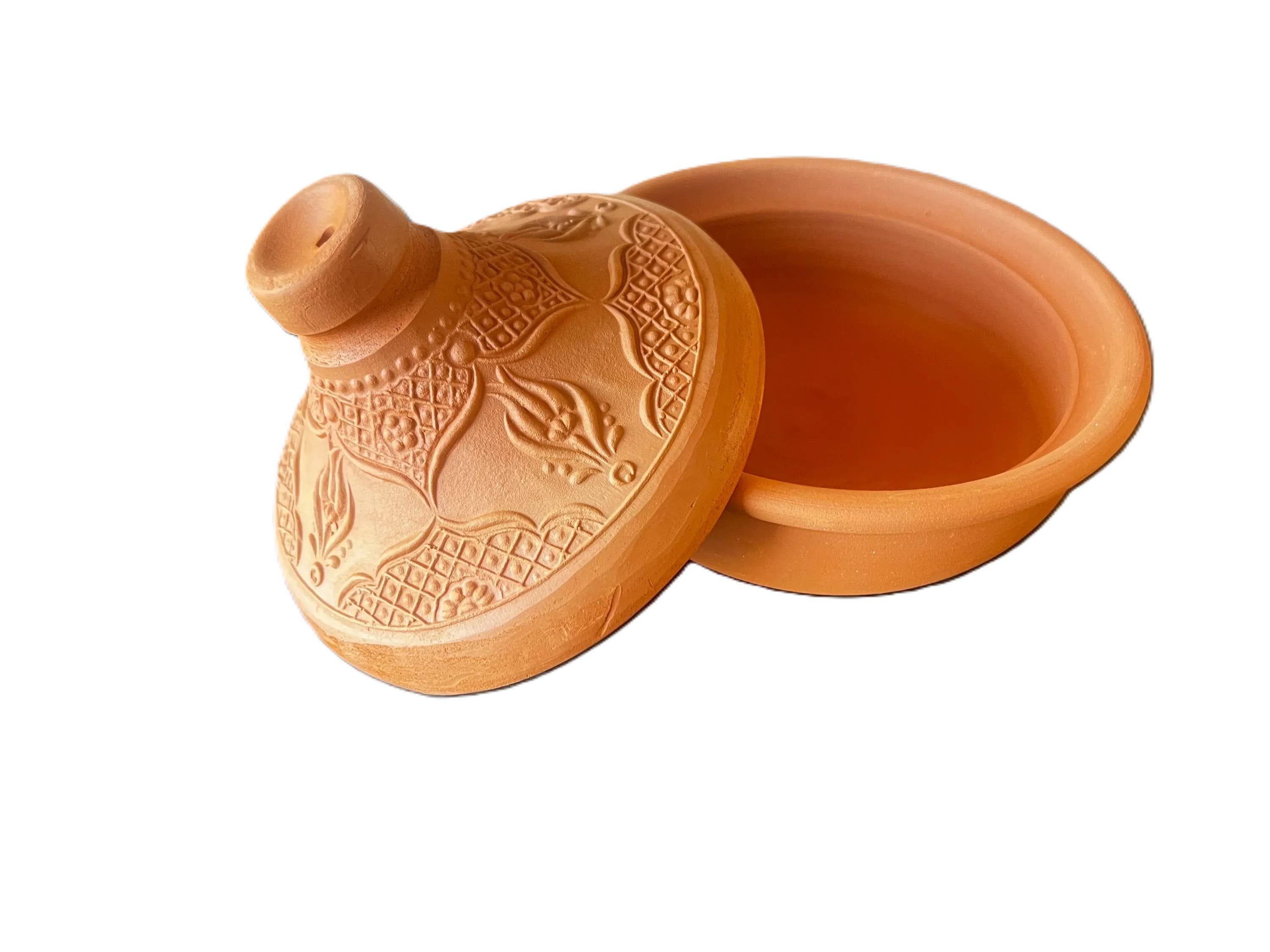 GJE Terracotta - Wholesale Cooking Pot - Unglazed Clay Targine Cooking Pot -8.5 inch 1