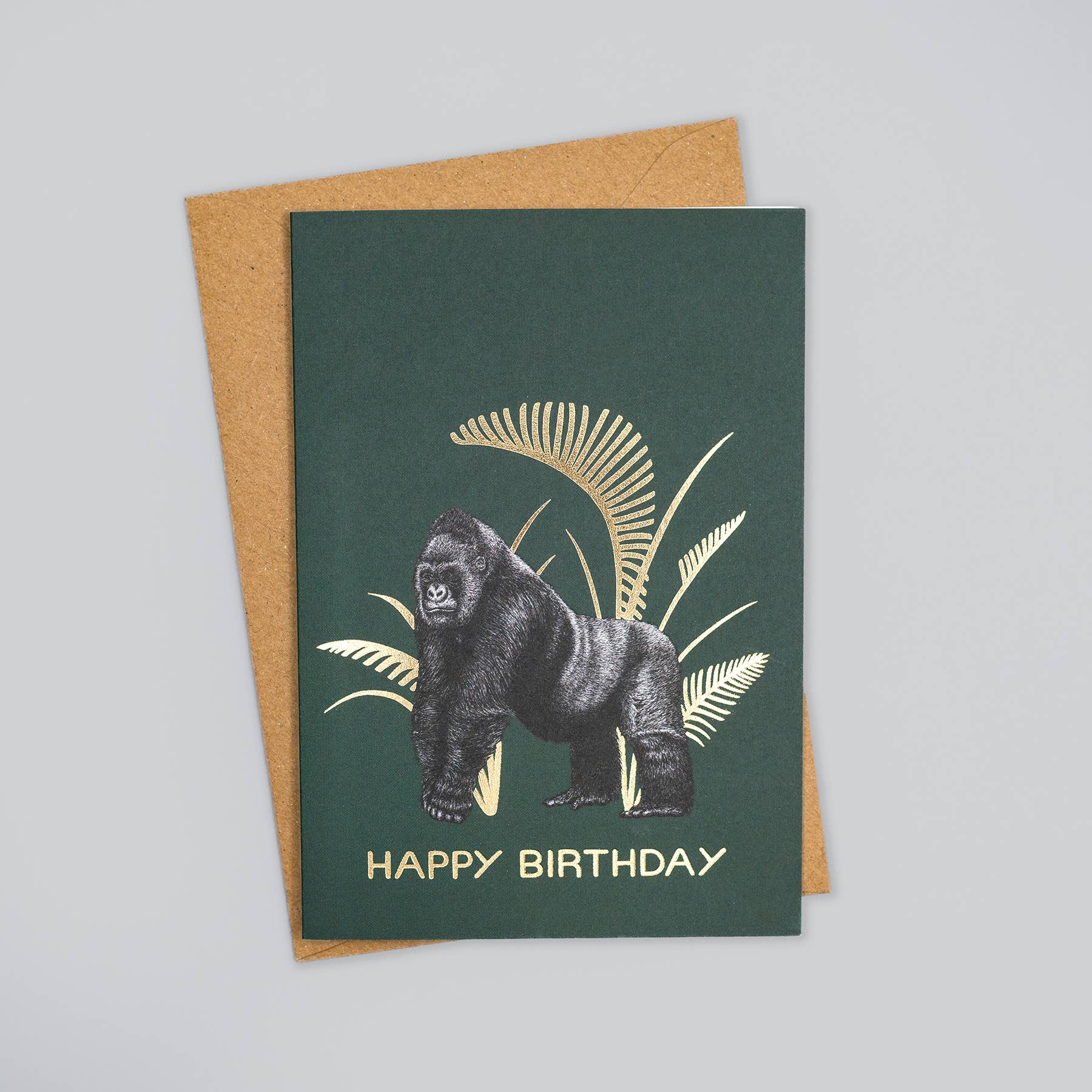 Wild Lines - Wholesale Birthday Card - Luxury Birthday Card - Gorilla // Gold Foil Animal Cards //Eco-friendly Cards // Wildlife Art Cards3