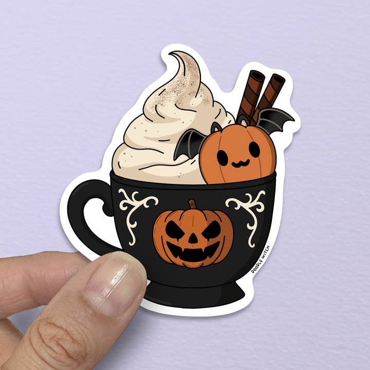 Adesivo Caffè Latte alla Zucca, Adesivo Autunnale per la vendita all'ingrosso da parte di DoodleWitch