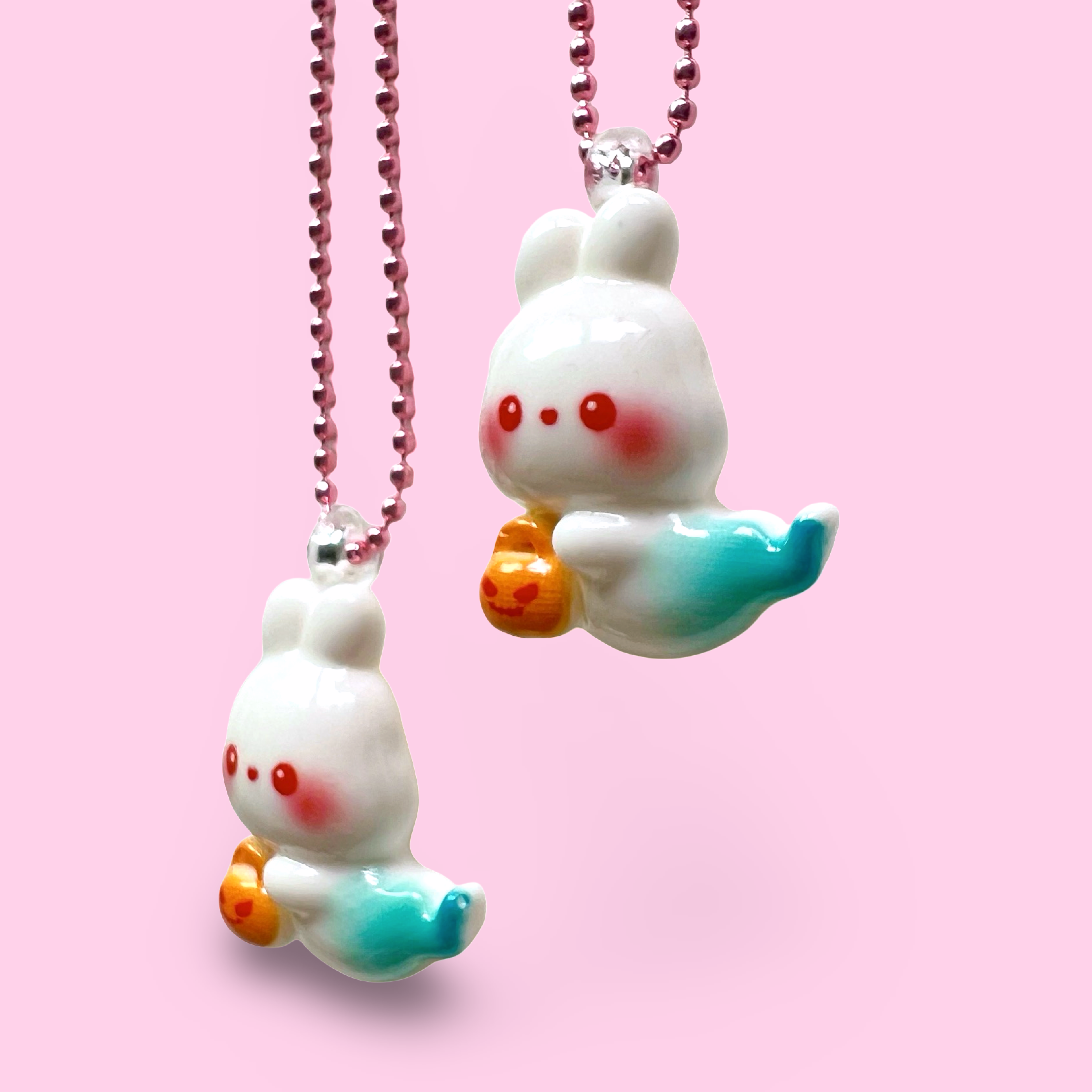 Pop Cutie Accessories & Gifts - Wholesale Kids Necklace - Kids - Halloween Bunny Ghost Necklace I Handmade I Kawaii I Gift 👻4