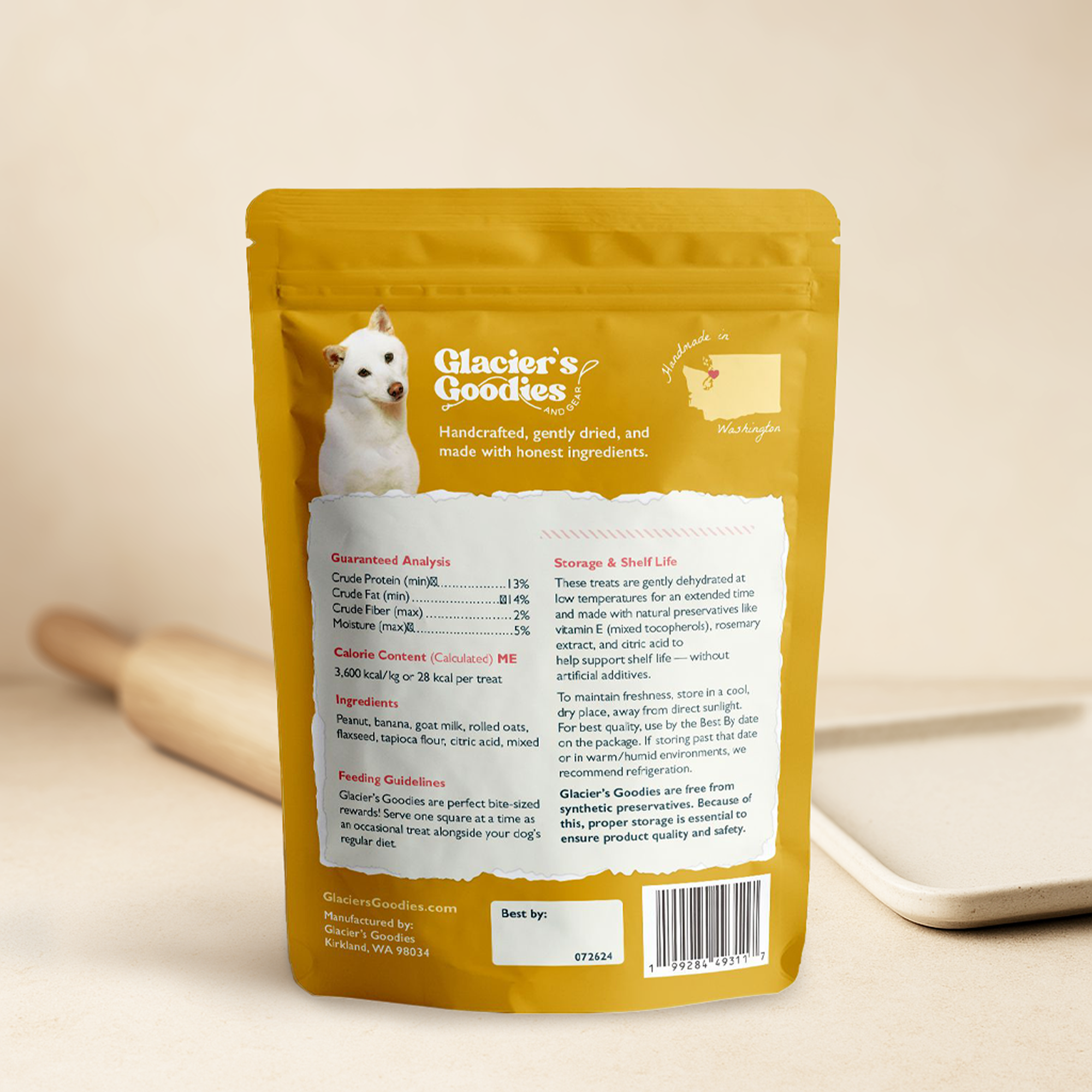 Glacier's Goodies - Wholesale Pet Treats - Dog - Goat Milk Dog Treats – Banana & Peanut (7oz) 6pack1